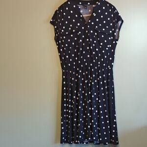 Women's Navy Polka Dot Dress Size Large